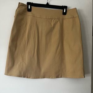 Chaus Tan Cotton A-line Skirt